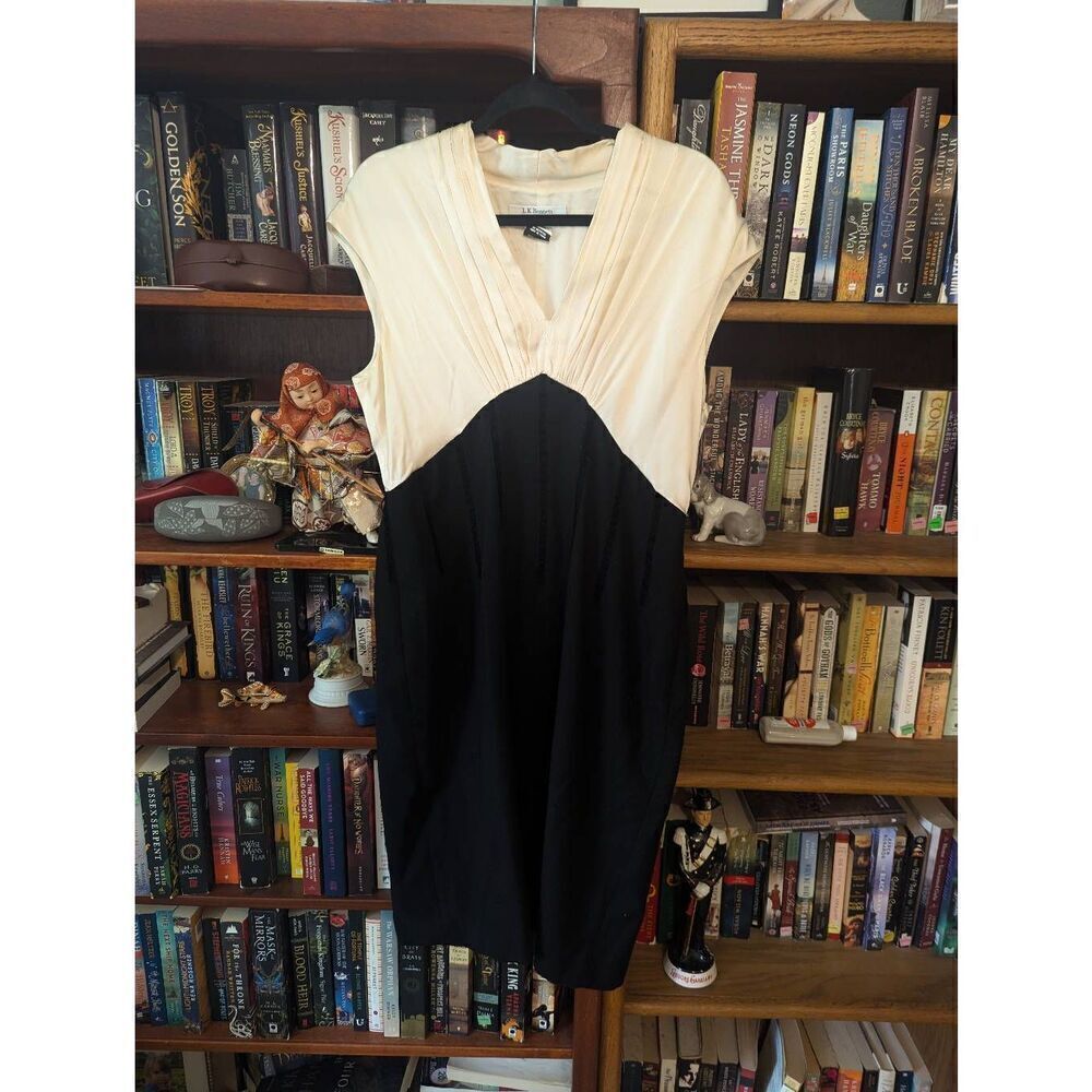 L.K. Bennet Women’s U.S. 12 Two Tone Pencil Skirt Dress Silk & Wool Sleeveless